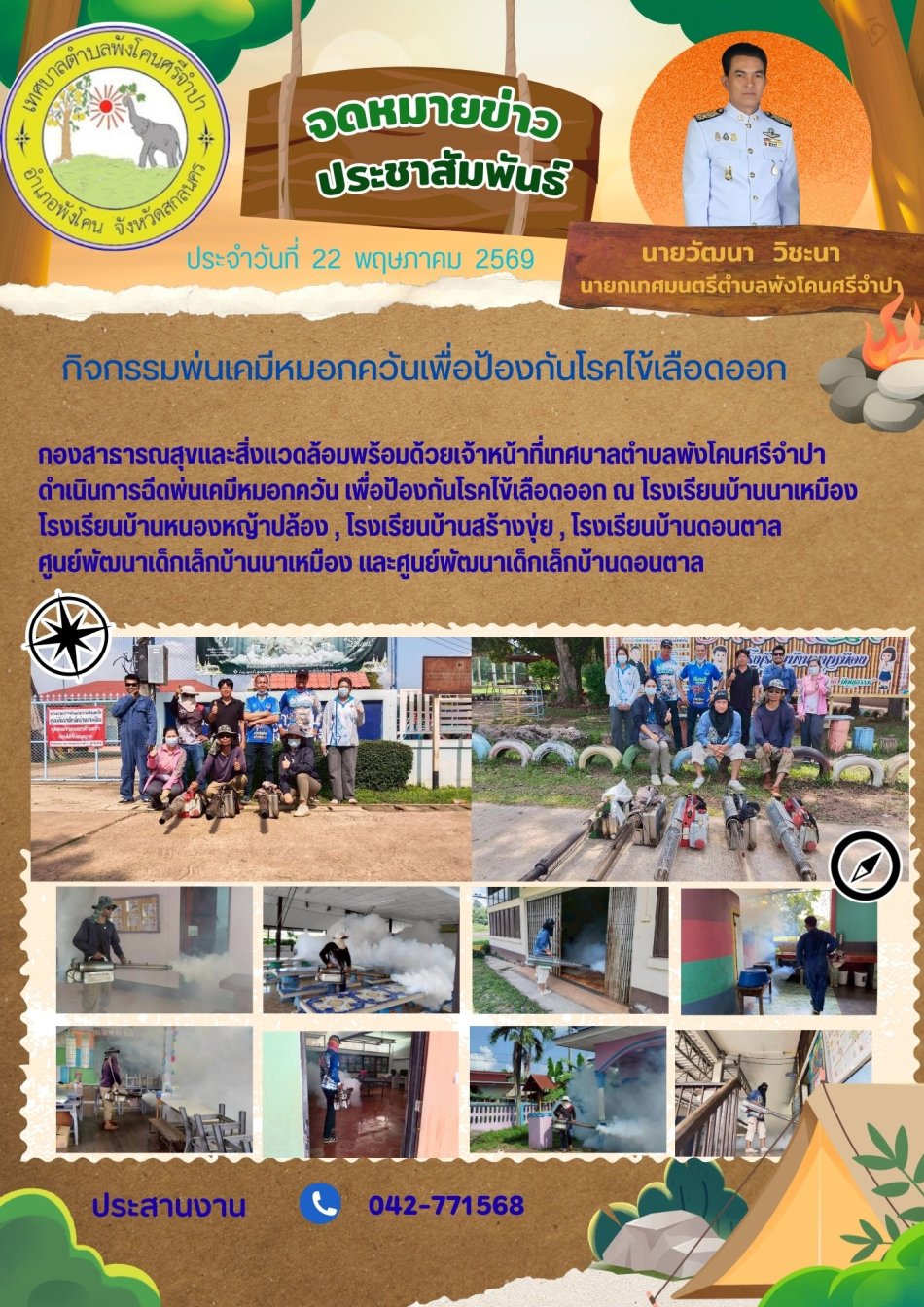 กิจกรรมพ่นเคมีหมอกควันเพื่อป้องกันโรคไข้เลือดออก